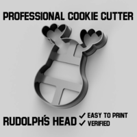 Small Rudolph´s head cookie cutter 3D Printing 386454