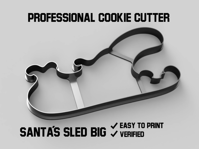 Santa´s sled big cookie cutter 3D Print 386456