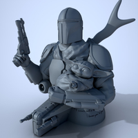 BABY YODA and The MANDALORIAN Bust - Thumbnail 7