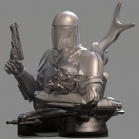 BABY YODA and The MANDALORIAN Bust - Thumbnail 12