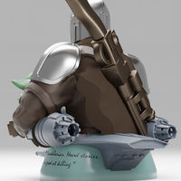 BABY YODA and The MANDALORIAN Bust - Thumbnail 14
