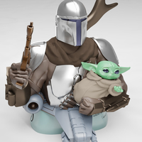 BABY YODA and The MANDALORIAN Bust - Thumbnail 17