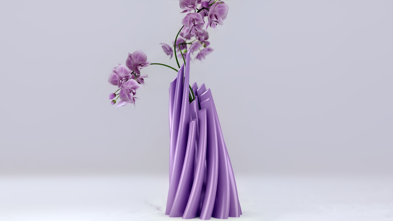 Twisted Cylindrical Flower Vase
