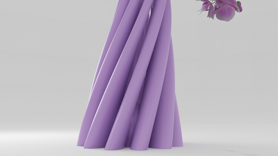 Twisted Cylindrical Flower Vase 3D Print 386506