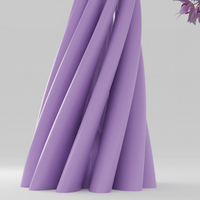 Twisted Cylindrical Flower Vase - Thumbnail 2