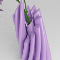 Twisted Cylindrical Flower Vase - Thumbnail 3