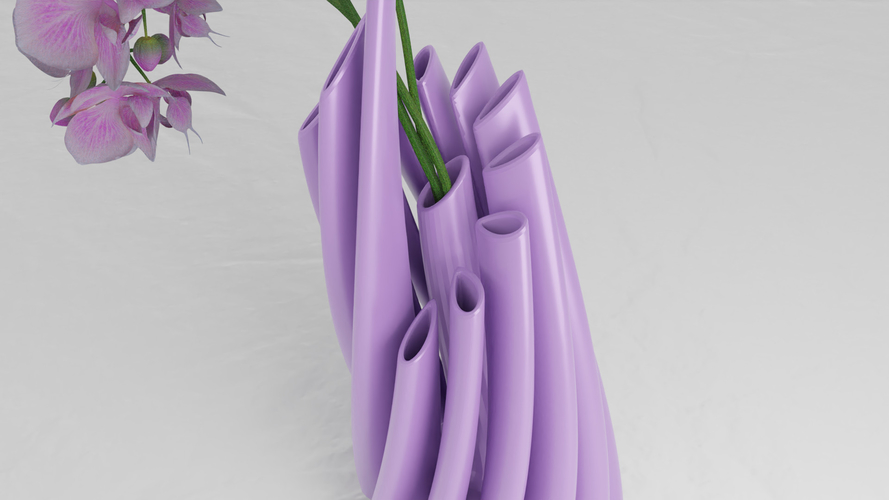 Twisted Cylindrical Flower Vase 3D Print 386508