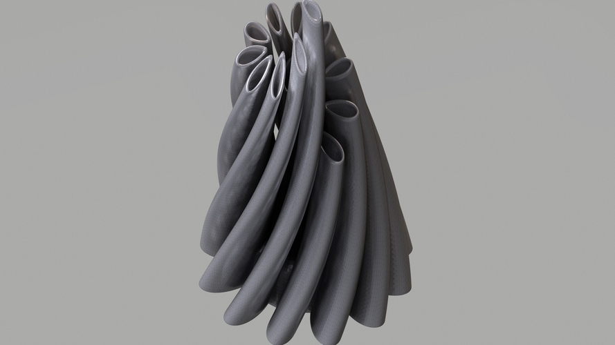 Twisted Cylindrical Flower Vase 3D Print 386511