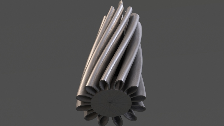 Twisted Cylindrical Flower Vase 3D Print 386514