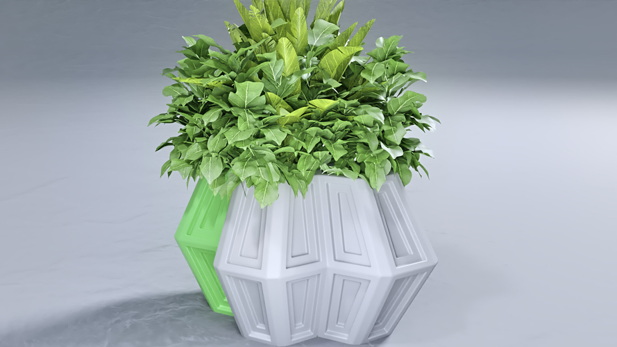 4 Hexa Flower Pot 3D Print 386516