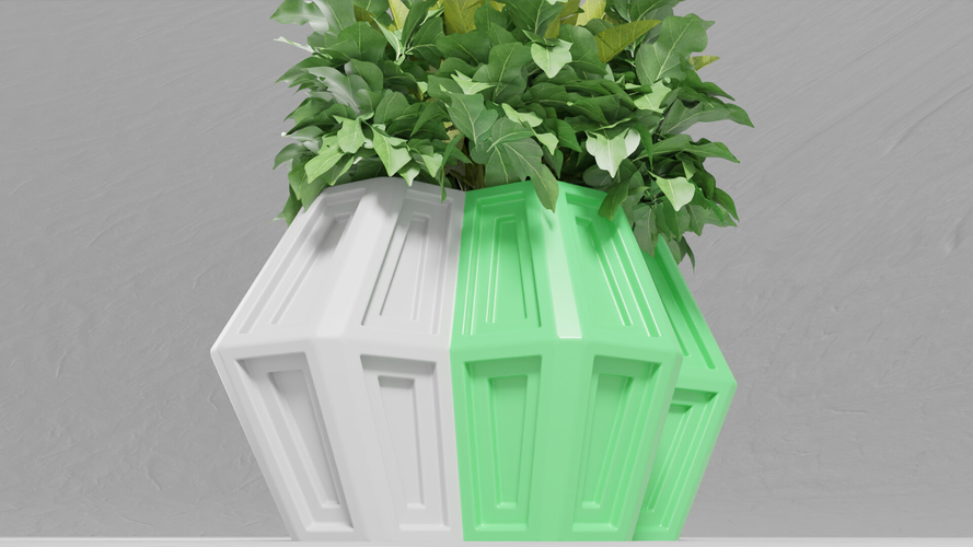 4 Hexa Flower Pot 3D Print 386517