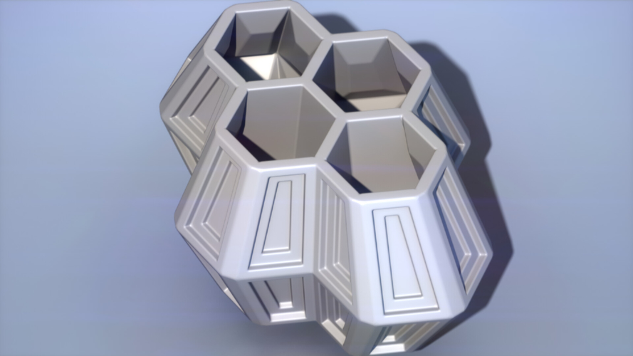 4 Hexa Flower Pot 3D Print 386518