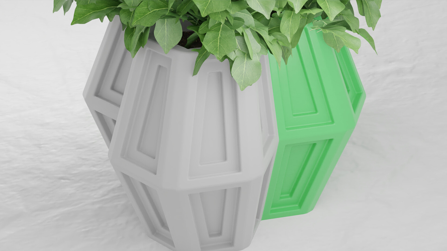 4 Hexa Flower Pot 3D Print 386520