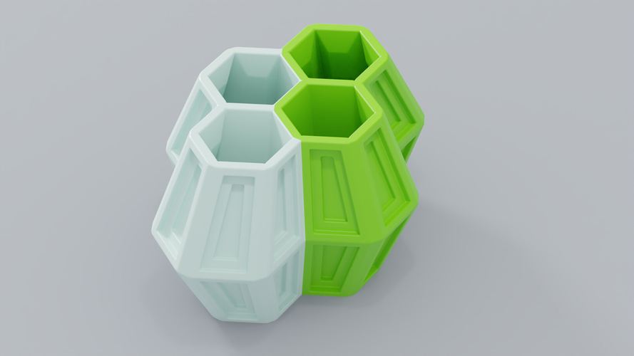 4 Hexa Flower Pot 3D Print 386523