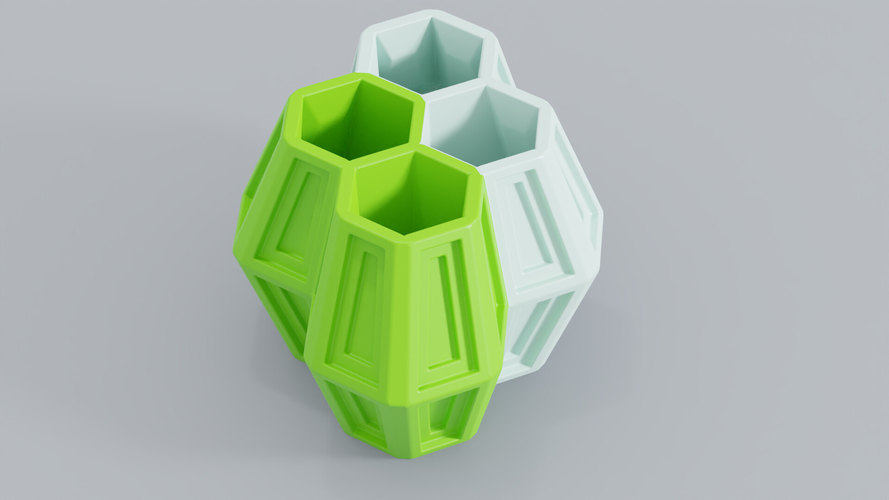 4 Hexa Flower Pot 3D Print 386524