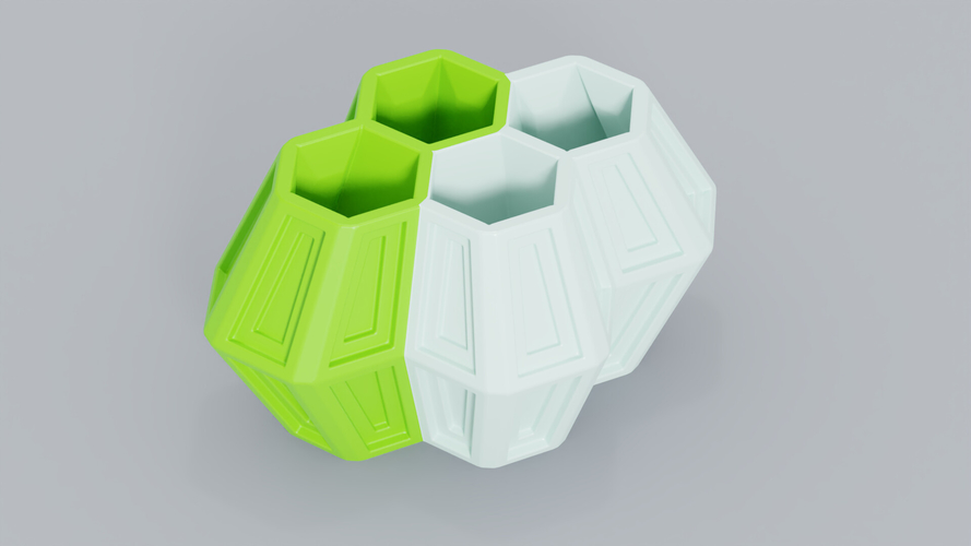 4 Hexa Flower Pot 3D Print 386525