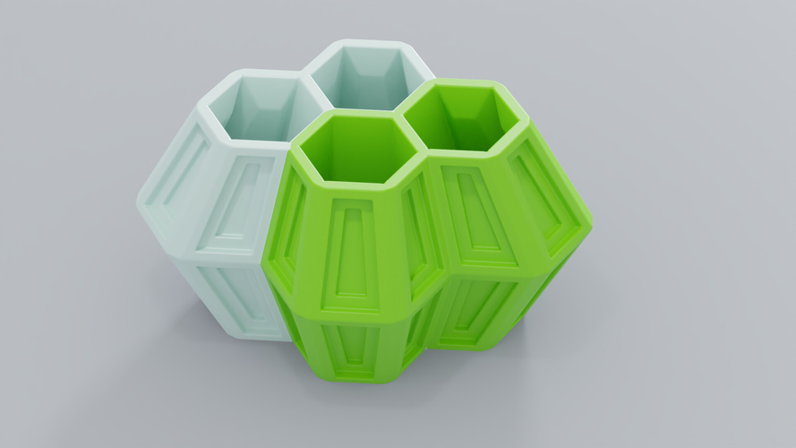 4 Hexa Flower Pot 3D Print 386527