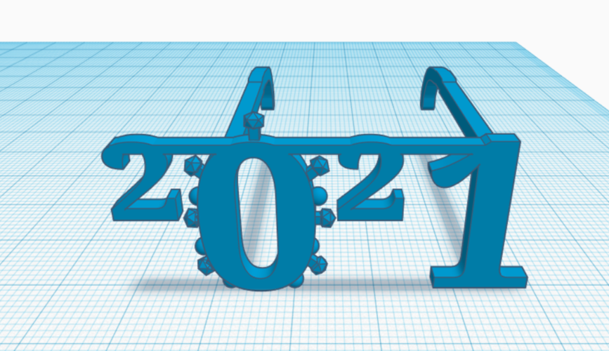 2021 New Year's Glasses 3D Print 386825