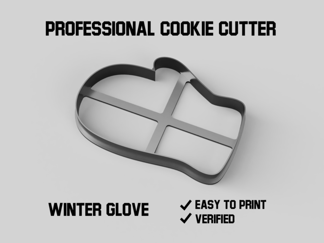 Winter glove cookie cutter 3D Print 387135
