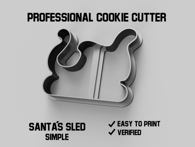 Santa´s sled simple cookie cutter 3D Print 387137