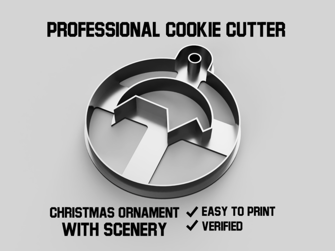 Christmas ornament with scenery cookie cutter