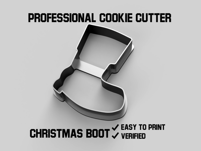 Christmas boot cookie cutter 3D Print 387143