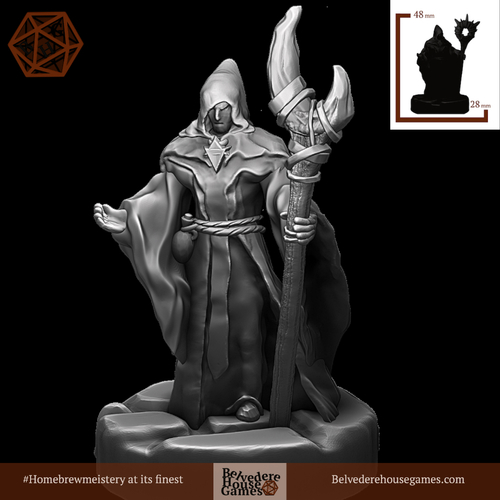 Dark Wizard 28mm Support Free 3D Print 387201