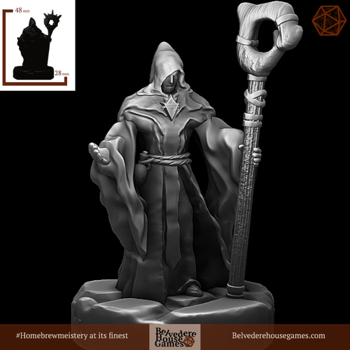 Dark Wizard 28mm Support Free 3D Print 387202