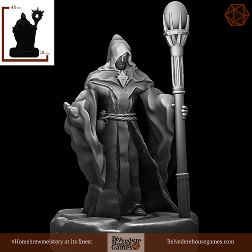 Dark Wizard 28mm Support Free 3D Print 387203