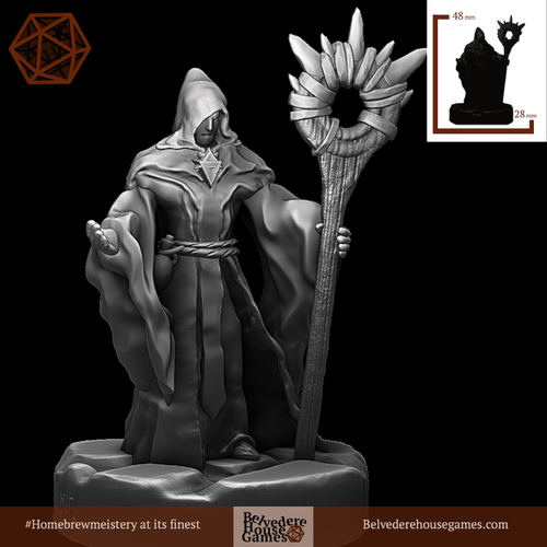 Dark Wizard 28mm Support Free 3D Print 387205