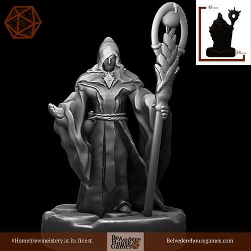 Dark Wizard 28mm Support Free 3D Print 387206