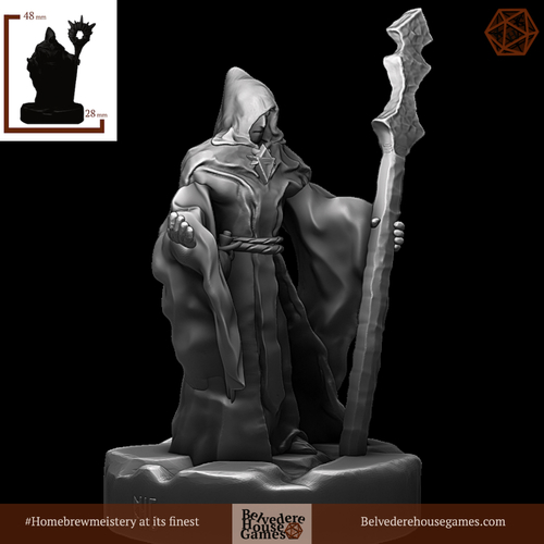 Dark Wizard 28mm Support Free 3D Print 387207