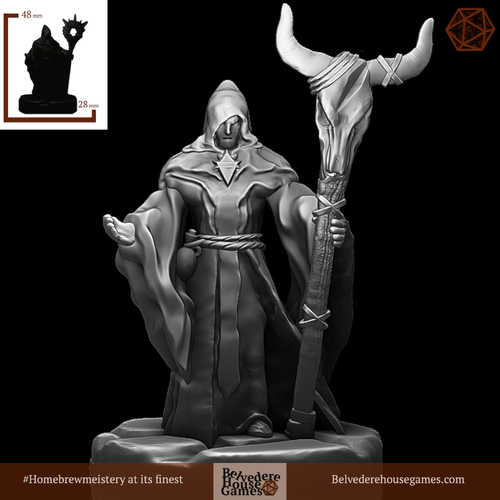 Dark Wizard 28mm Support Free 3D Print 387209