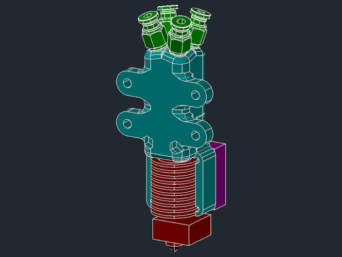 4 in 1 V6 hotend 3D Print 387299