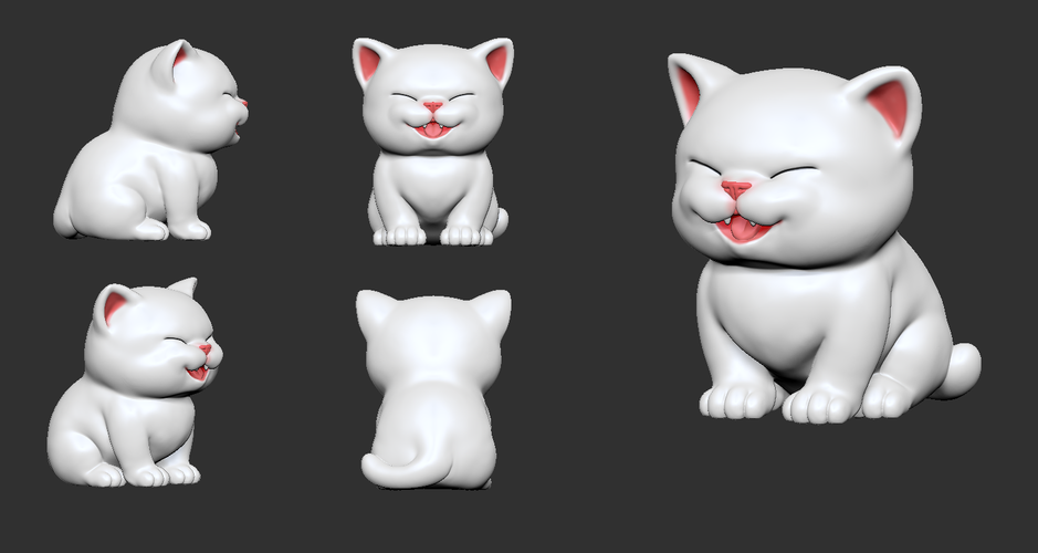 Cute Kitten V2 STL 3D print model 3D Print 387741