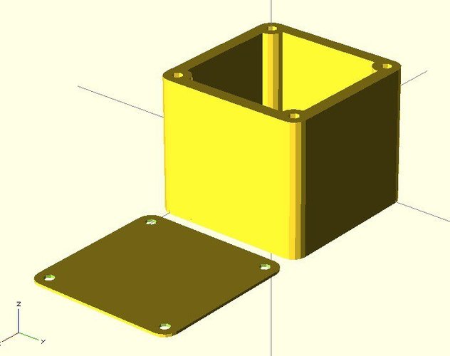 Customizer Box with Lid and screw holes 3D Print 38777