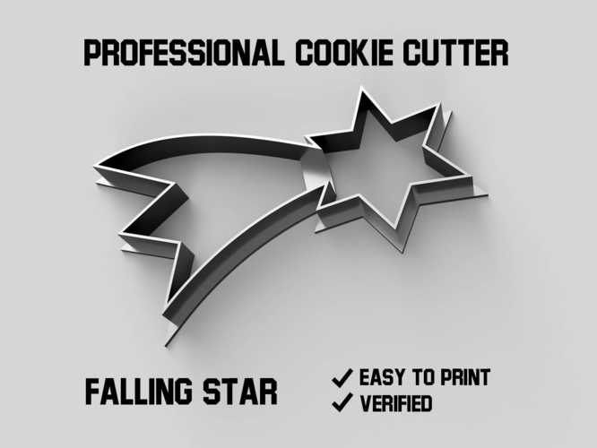 Falling star cookie cutter 3D Print 387783