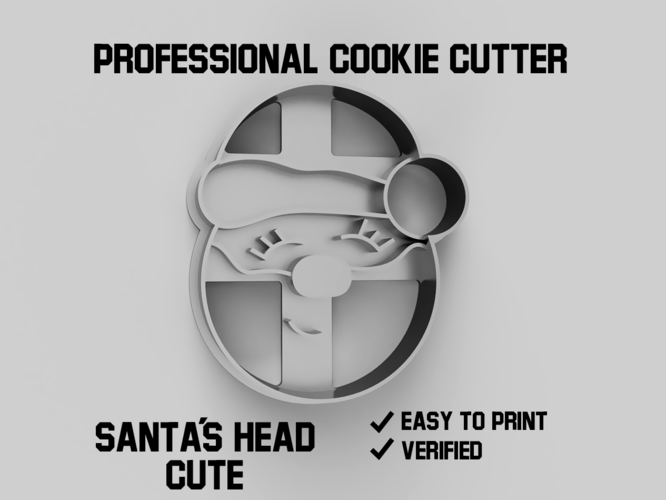 Santa´s head cut cookie cutter 3D Print 387787