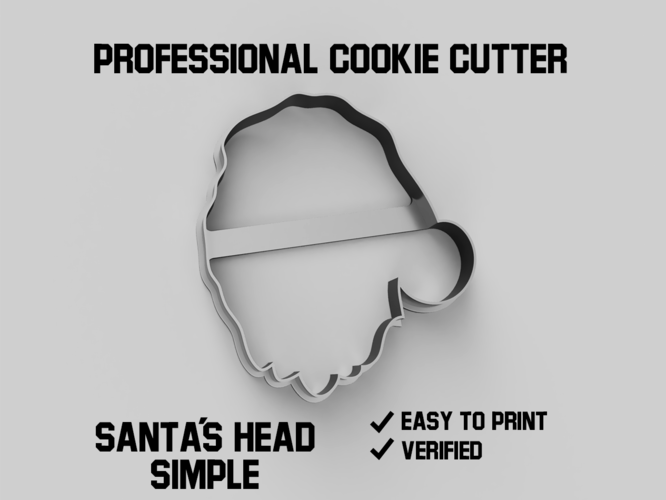 Santa´s head simple cookie cutter 3D Print 387788