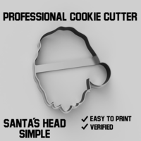Small Santa´s head simple cookie cutter 3D Printing 387788
