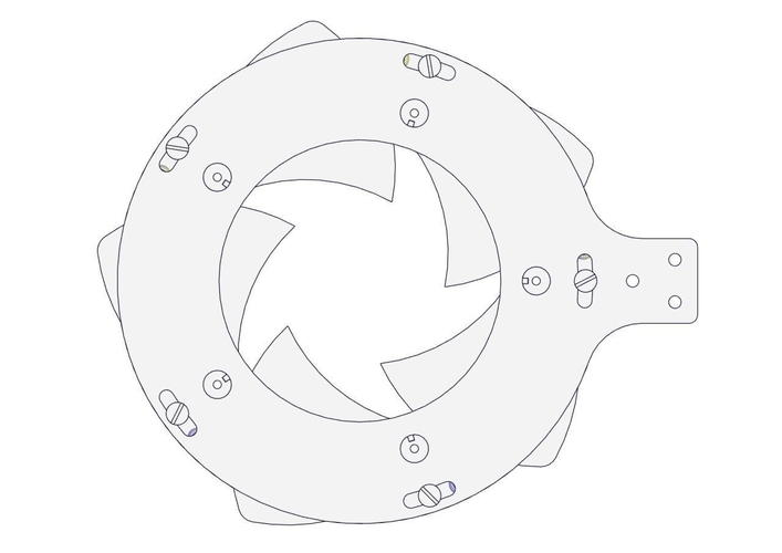 Rotating iris mechanism-5 blades-gear-circle 3D Print 387973