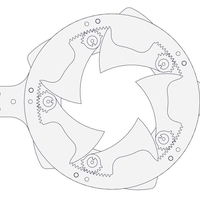 Rotating iris mechanism-5 blades-gear-circle - Thumbnail 3