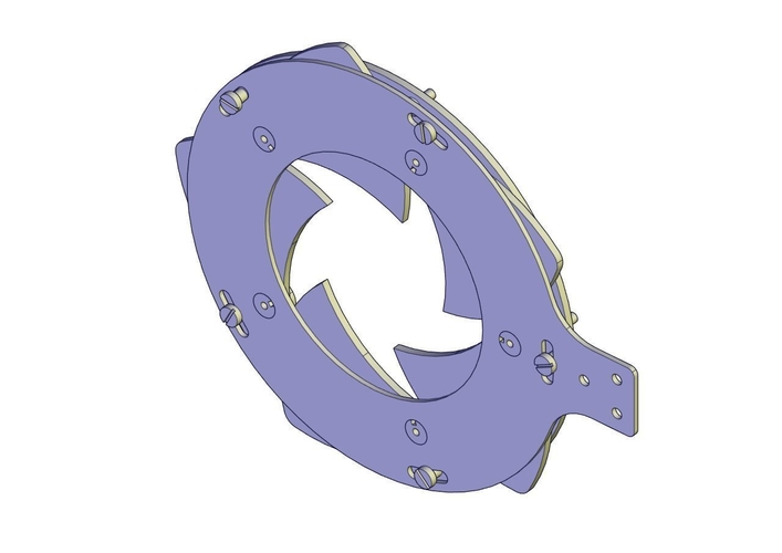 Rotating iris mechanism-5 blades-gear-circle 3D Print 387976