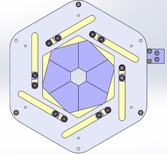 Sliding iris mechanism-hexagon with center hole 3D Print 387978