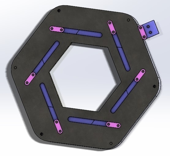 Sliding iris mechanism-hexagon with center hole 3D Print 387981