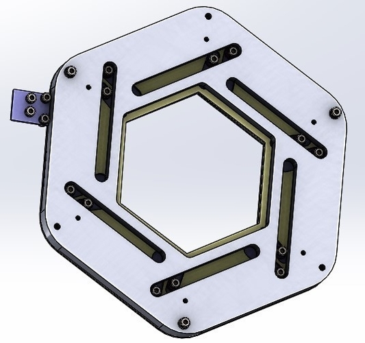 Sliding iris mechanism-hexagon with center hole 3D Print 387982