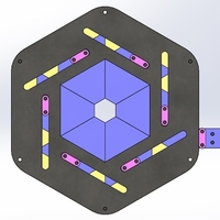 Small Sliding iris mechanism-hexagon with center hole 3D Printing 387985
