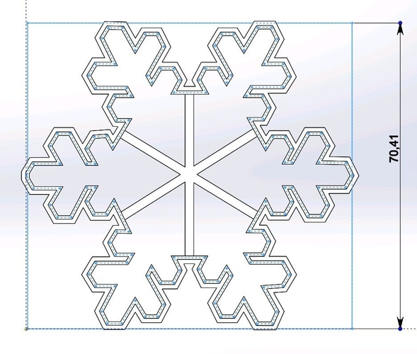 Cookie cutters - Snowflake - 3 PCS- 70, 60 mm (Free) 3D Print 388161