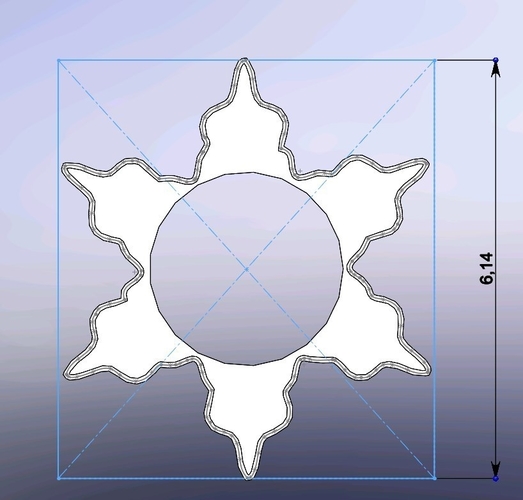 Cookie cutters - Snowflake - 3 PCS- 70, 60 mm (Free) 3D Print 388162