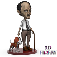 character elderly human figure with umarell dog  - Thumbnail 4